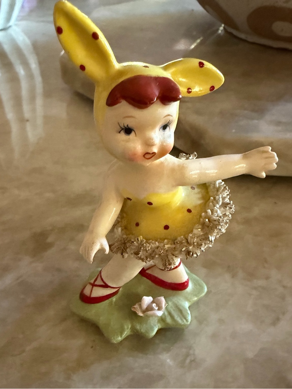 Lefton polka dot girl figurine 1956